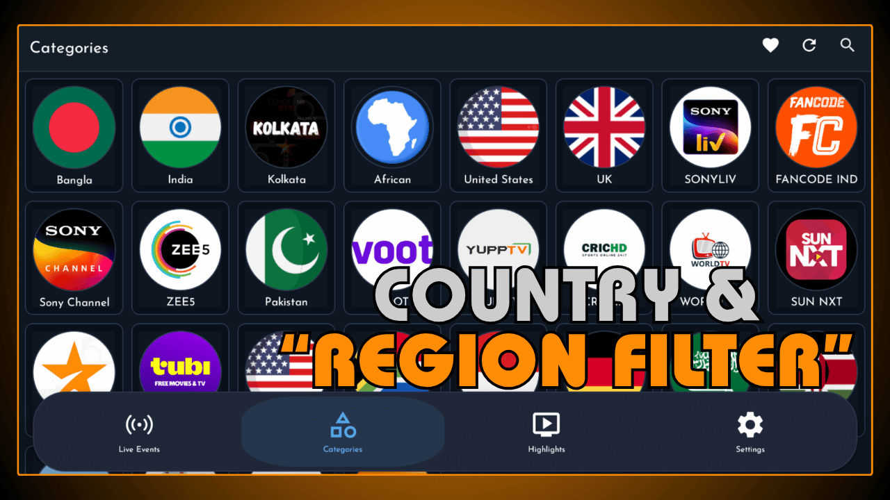 Country and Region Filter for Local Channels