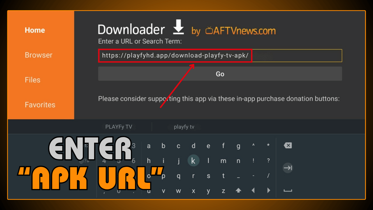 Enter APK URL