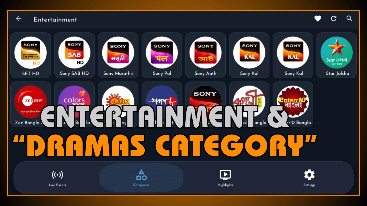 Entertainment and Dramas Category