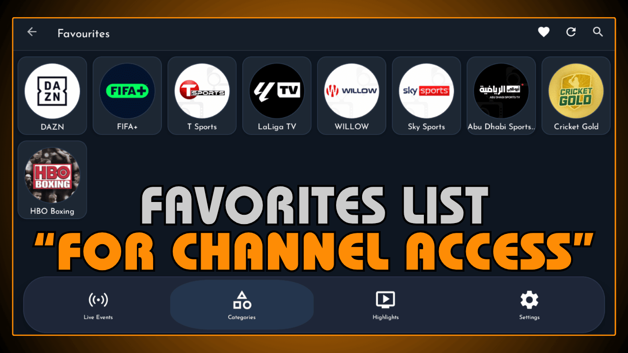 Favorites List for Quick Channel Access