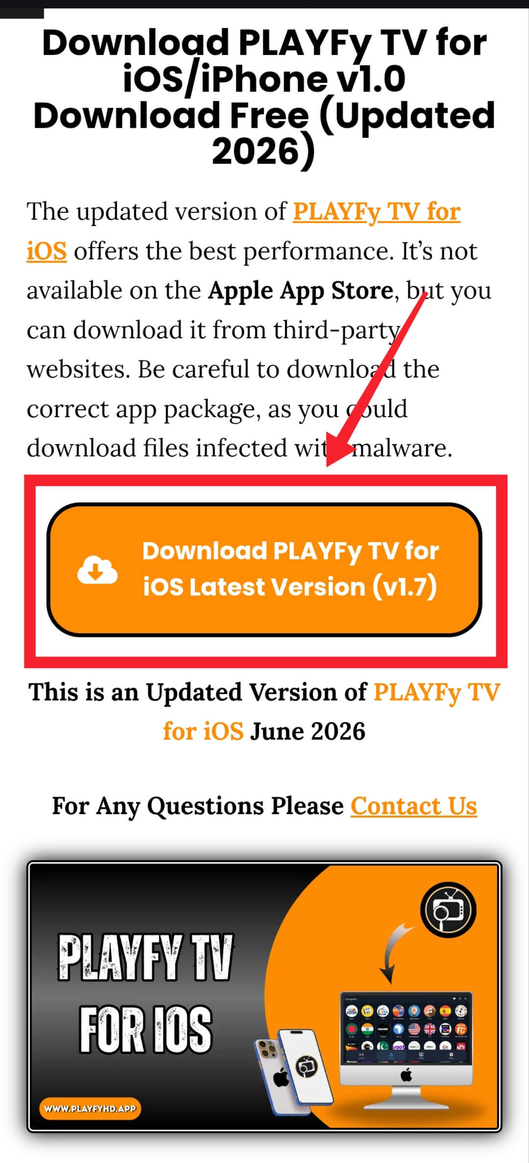 Download PLAYFy TV IPA
