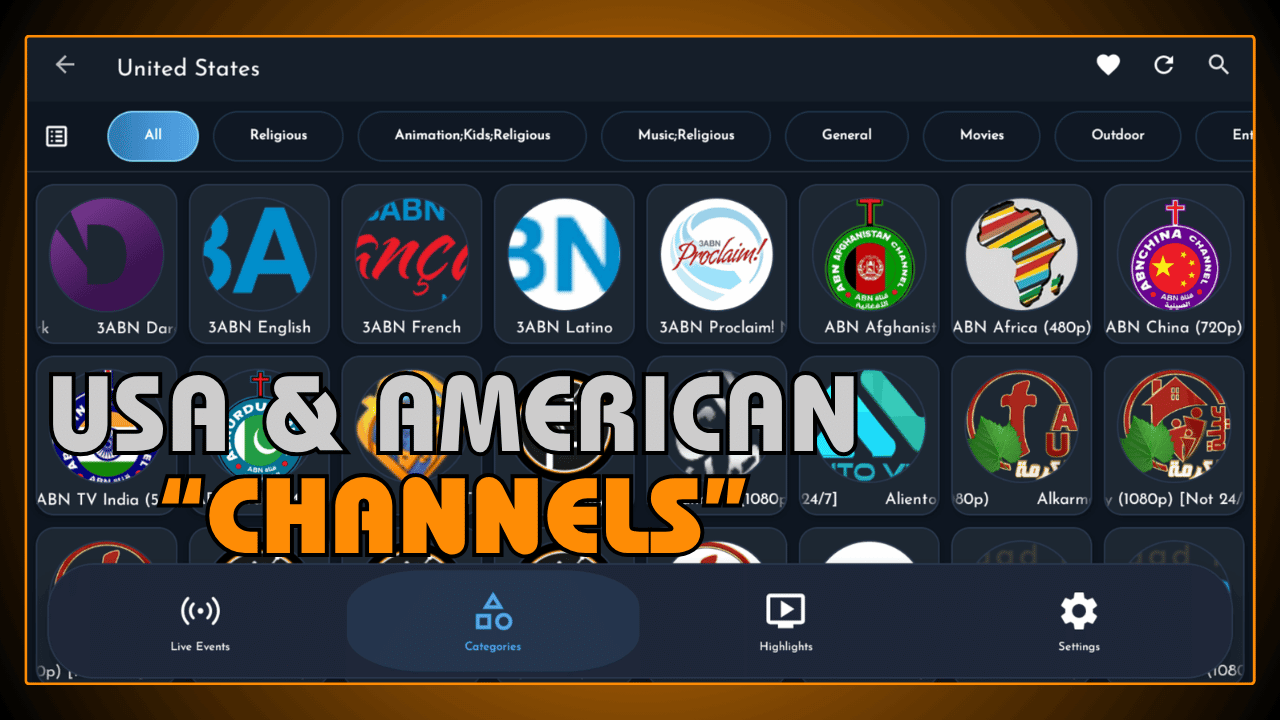 USA and American Channels