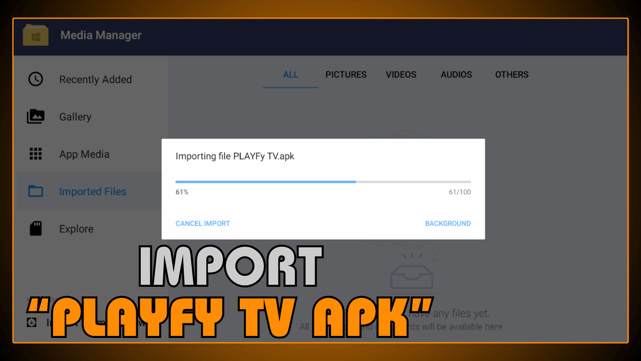 Import Playfy TV APK into BlueStacks